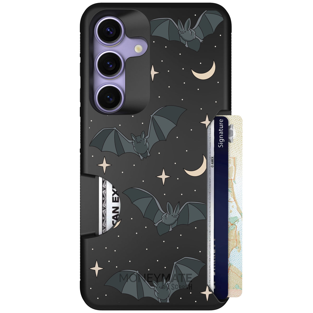 Scooch Moneymate Batty Skies case featuring the original Batty Skies print