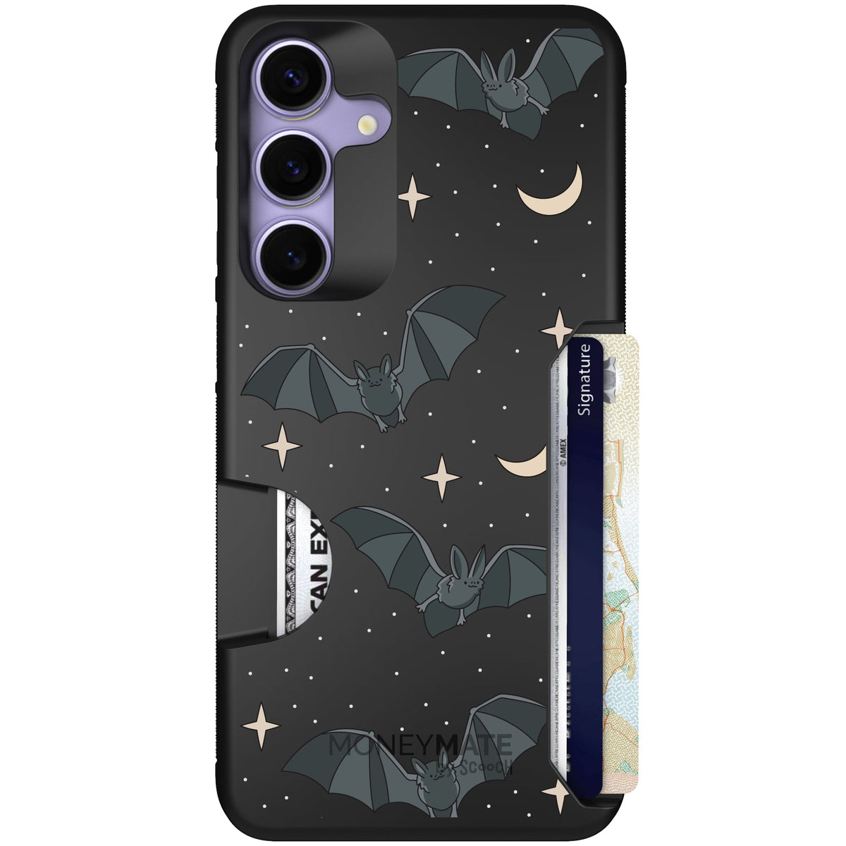 Scooch Moneymate Batty Skies case featuring the original Batty Skies print