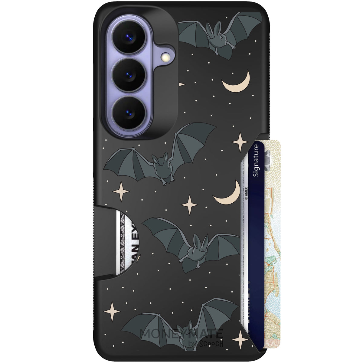 Scooch Moneymate Batty Skies case featuring the original Batty Skies print