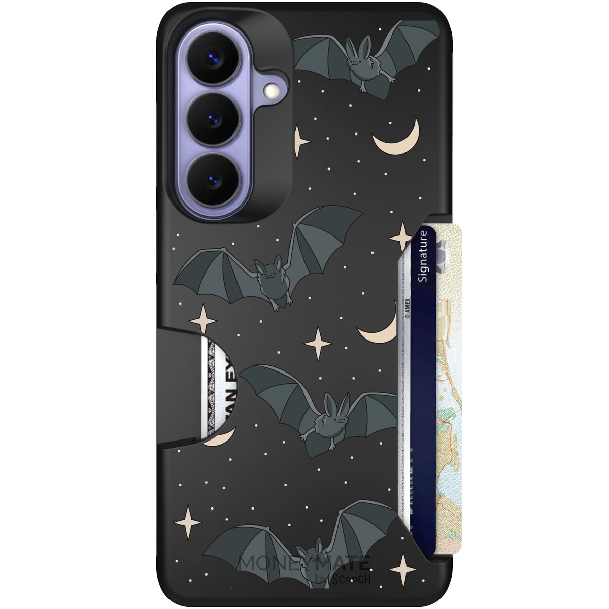 Scooch Moneymate Batty Skies case featuring the original Batty Skies print