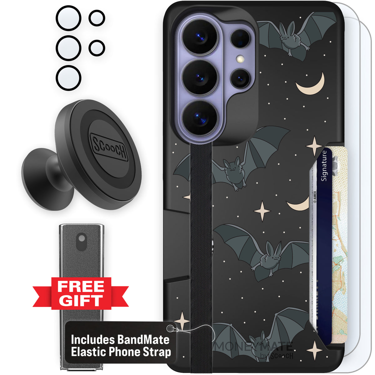 Scooch Moneymate Batty Skies defender bundle featuring the original Batty Skies print