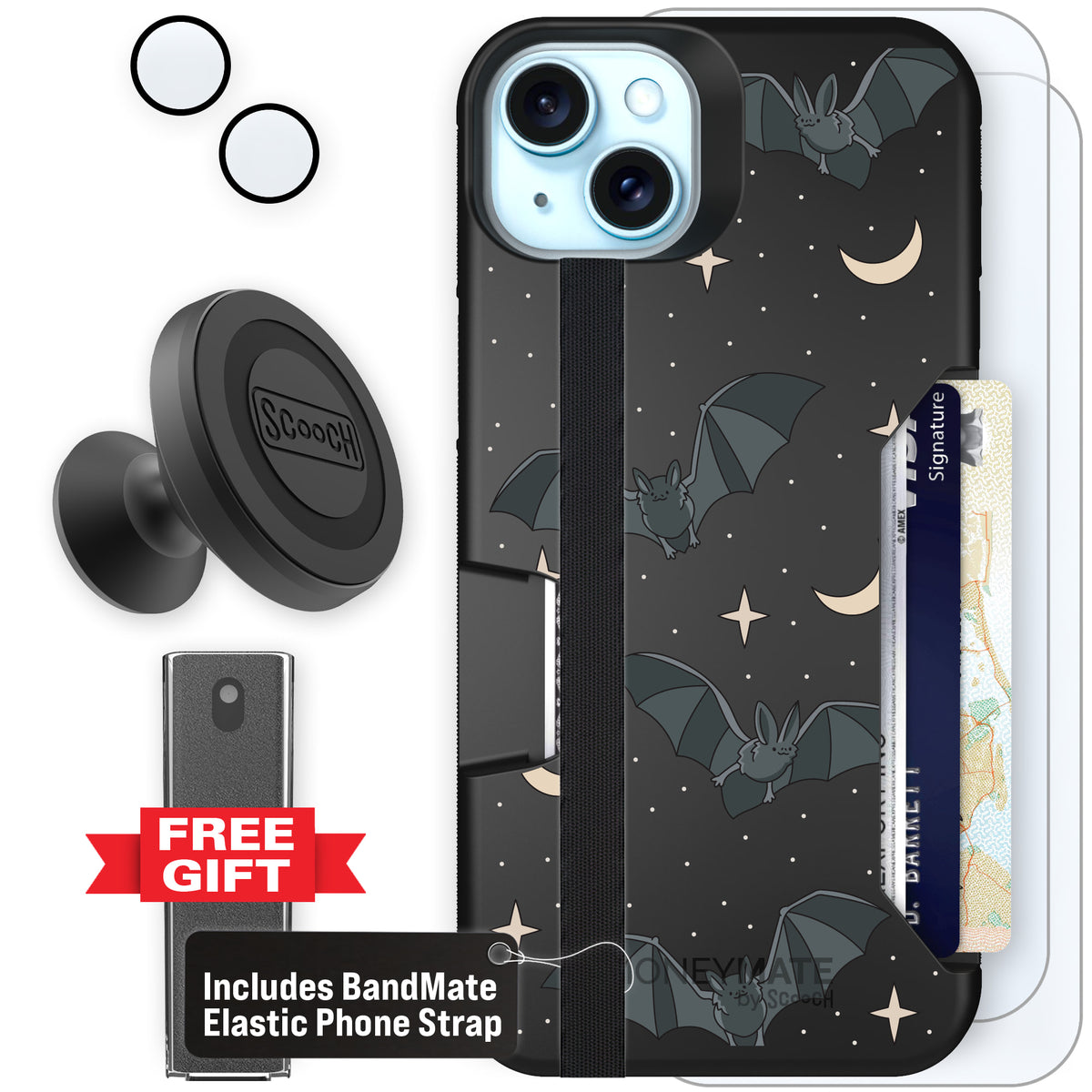 Scooch Moneymate Batty Skies defender bundle featuring the original Batty Skies print
