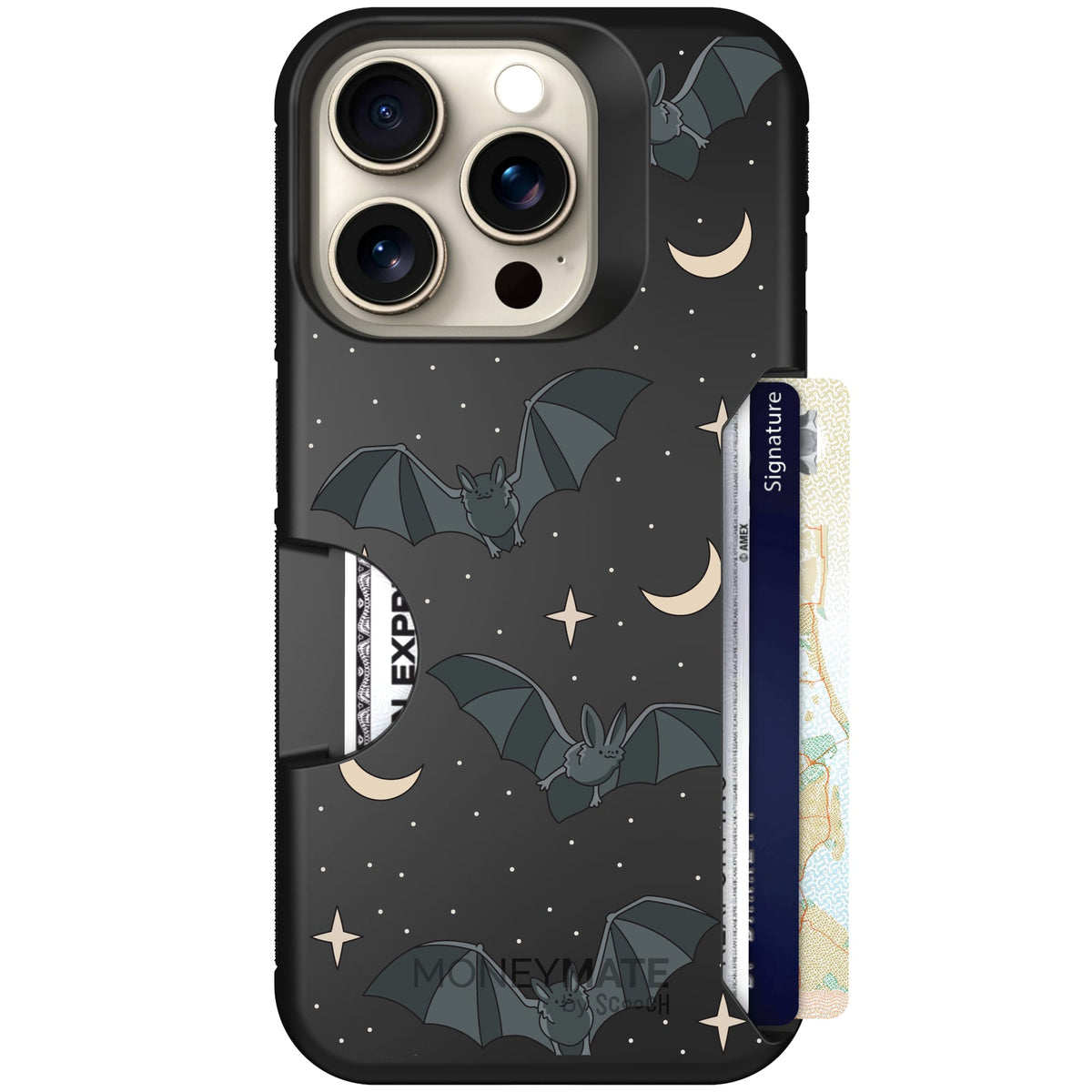 Scooch Moneymate Batty Skies case featuring the original Batty Skies print
