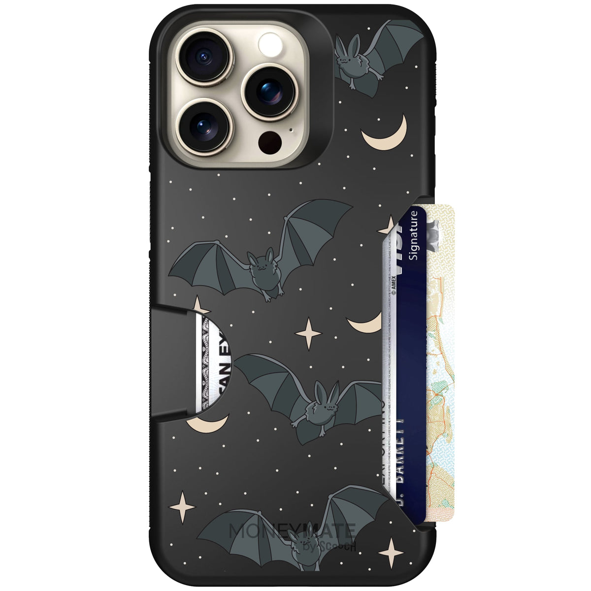 Scooch Moneymate Batty Skies case featuring the original Batty Skies print