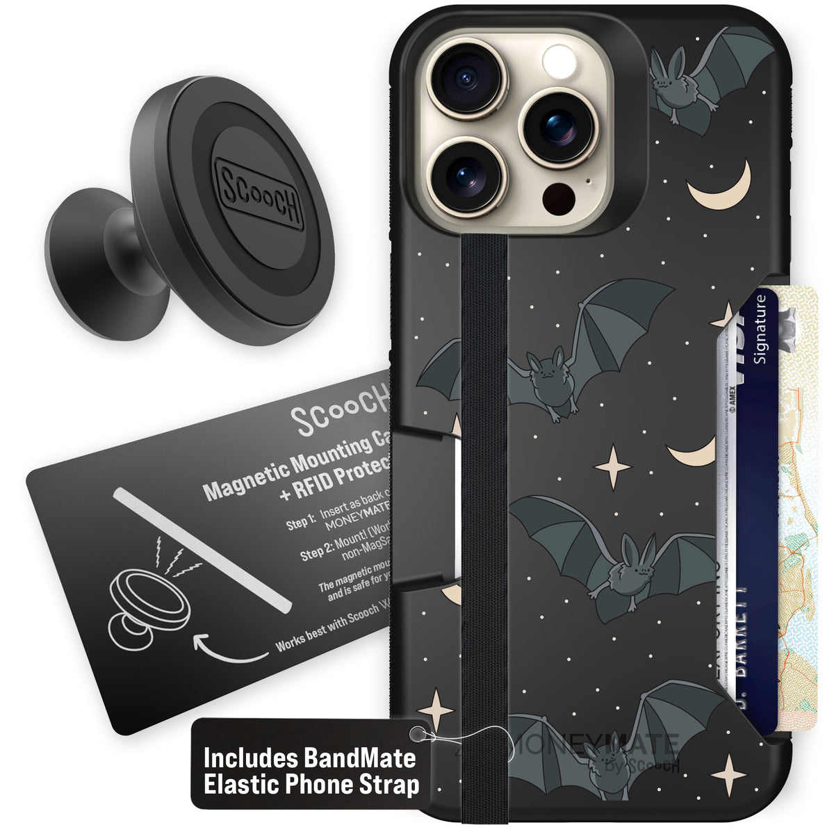 Scooch Moneymate Batty Skies starter bundle featuring the original Batty Skies print