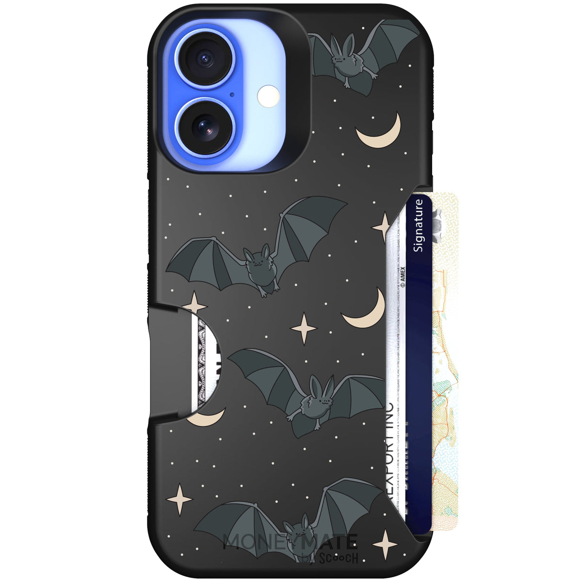 Scooch Moneymate Batty Skies case featuring the original Batty Skies print
