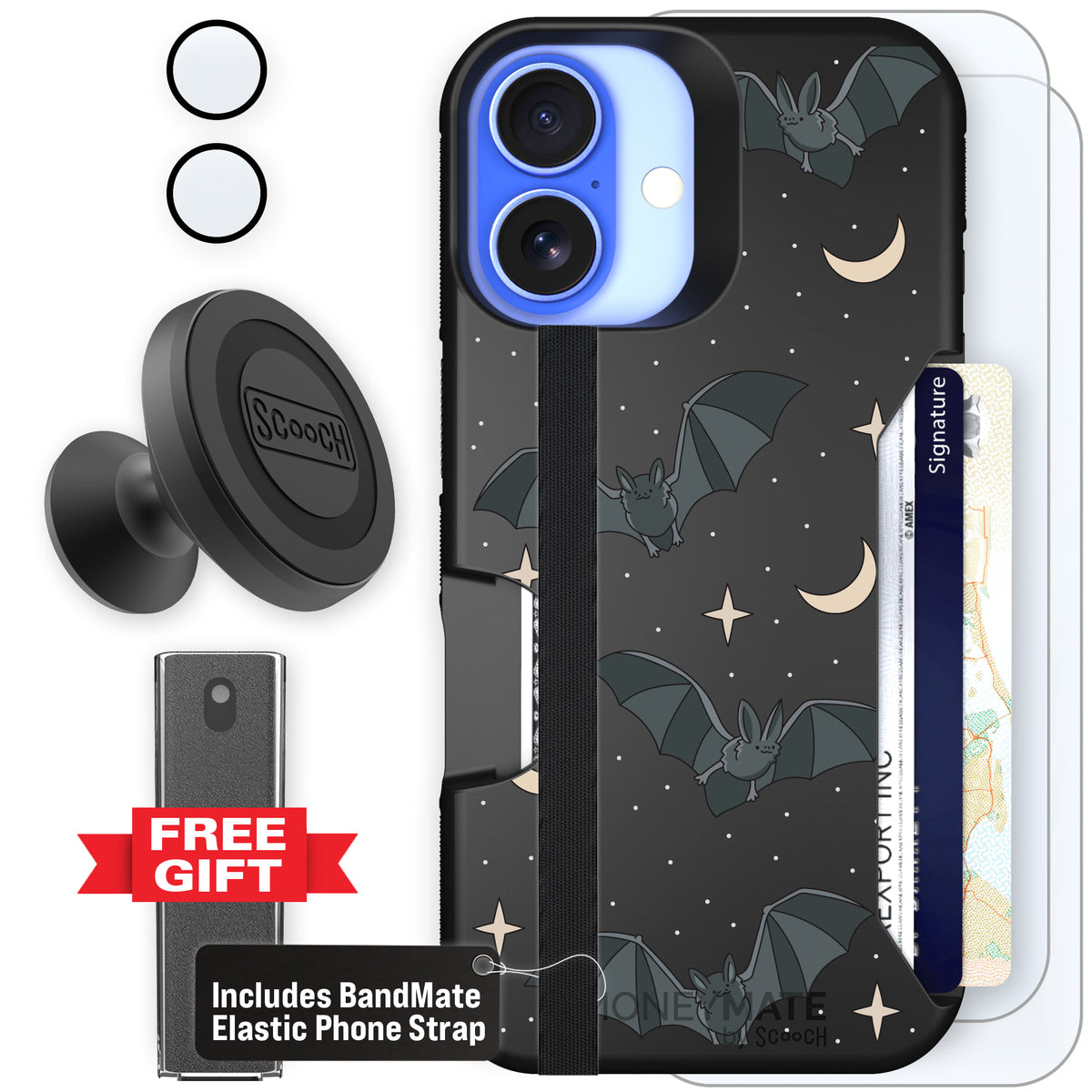 Scooch Moneymate Batty Skies defender bundle featuring the original Batty Skies print