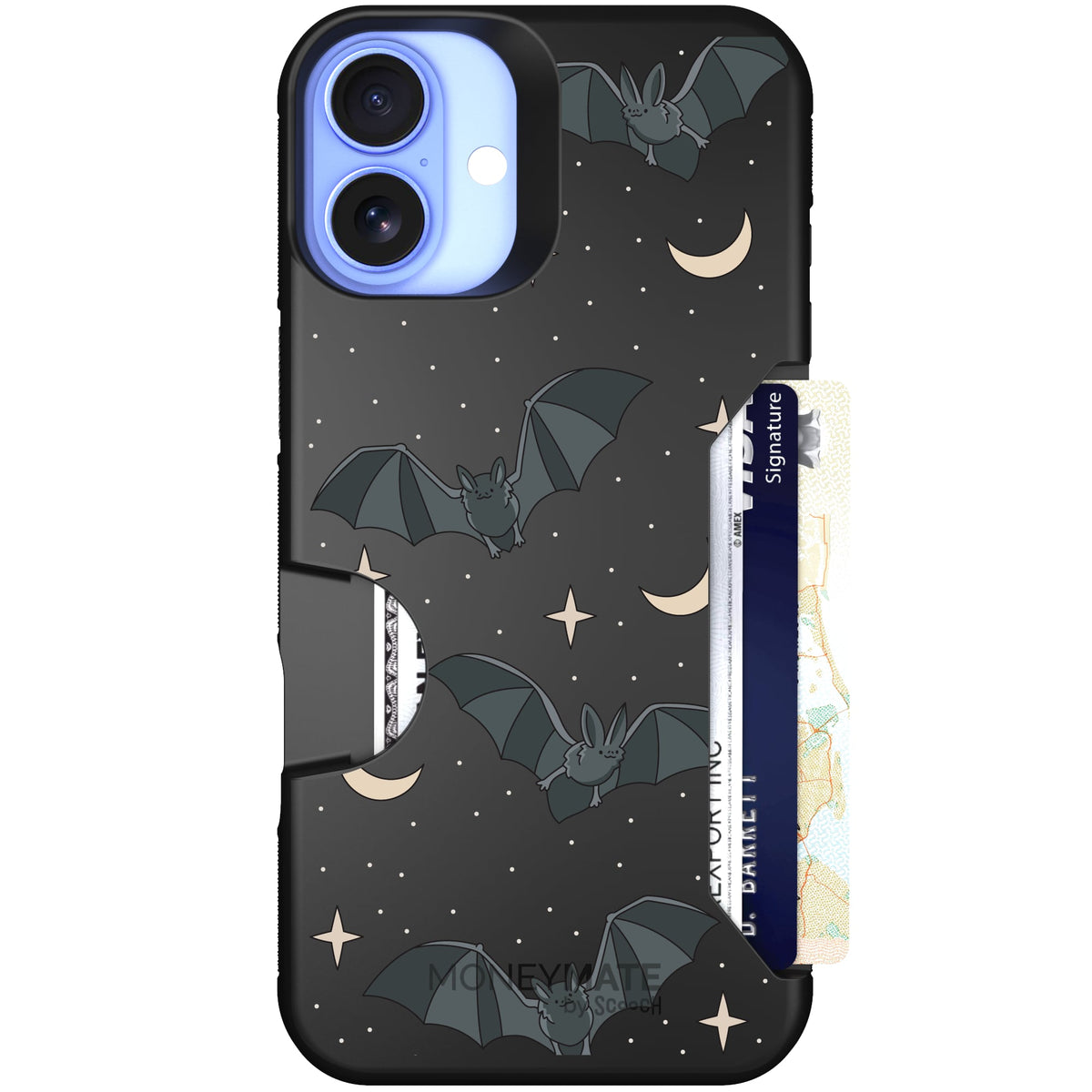 Scooch Moneymate Batty Skies case featuring the original Batty Skies print