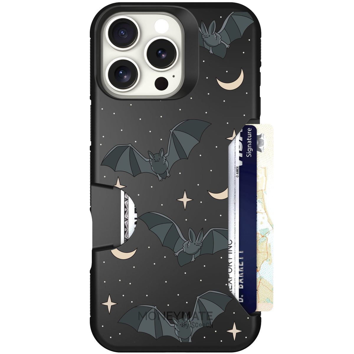 Scooch Moneymate Batty Skies case featuring the original Batty Skies print