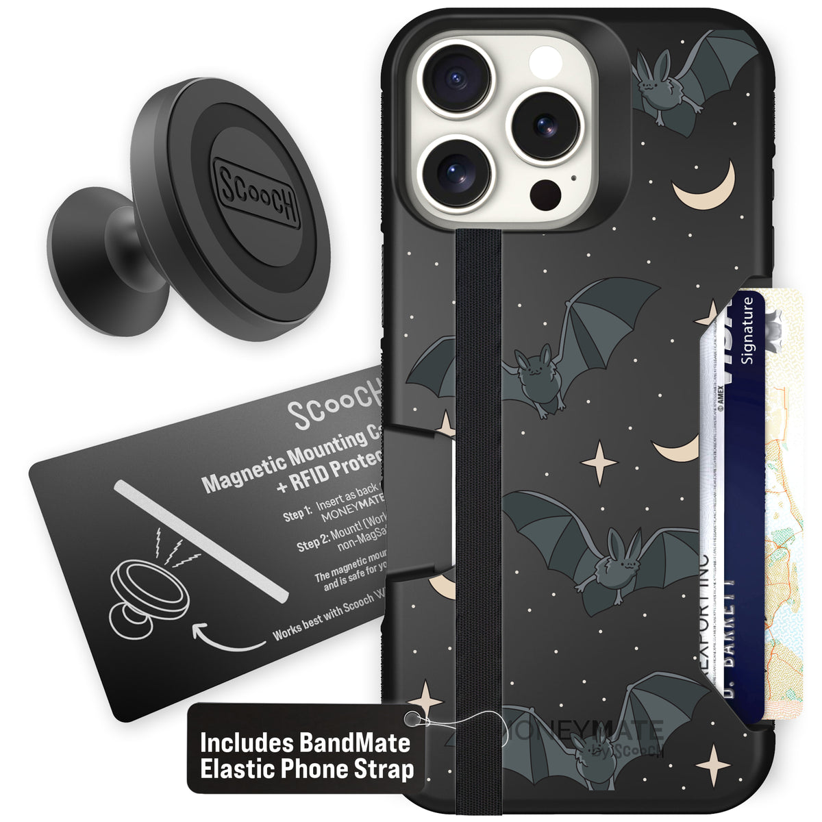 Scooch Moneymate Batty Skies starter bundle featuring the original Batty Skies print