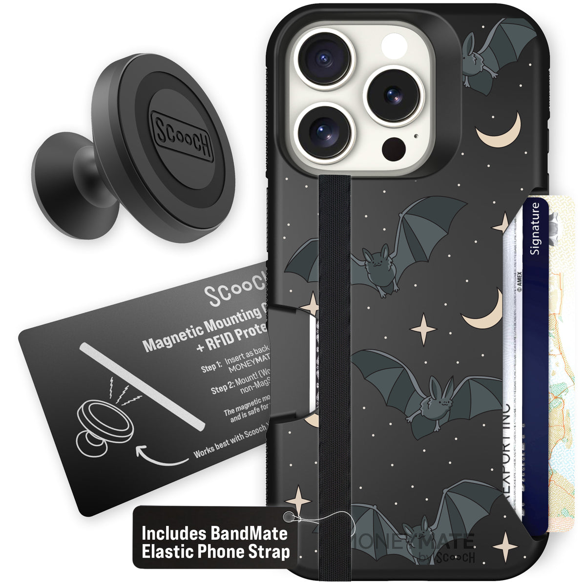 Scooch Moneymate Batty Skies starter bundle featuring the original Batty Skies print