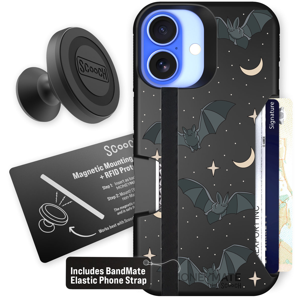 Scooch Moneymate Batty Skies starter bundle featuring the original Batty Skies print