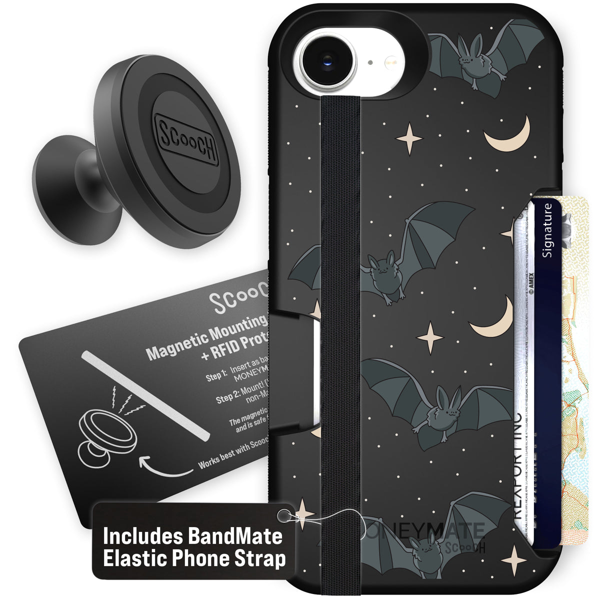 Scooch Moneymate Batty Skies starter bundle featuring the original Batty Skies print