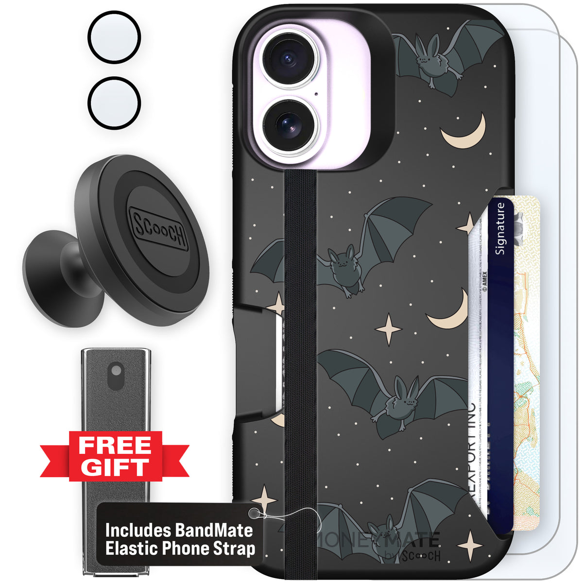 Scooch Moneymate Batty Skies defender bundle featuring the original Batty Skies print