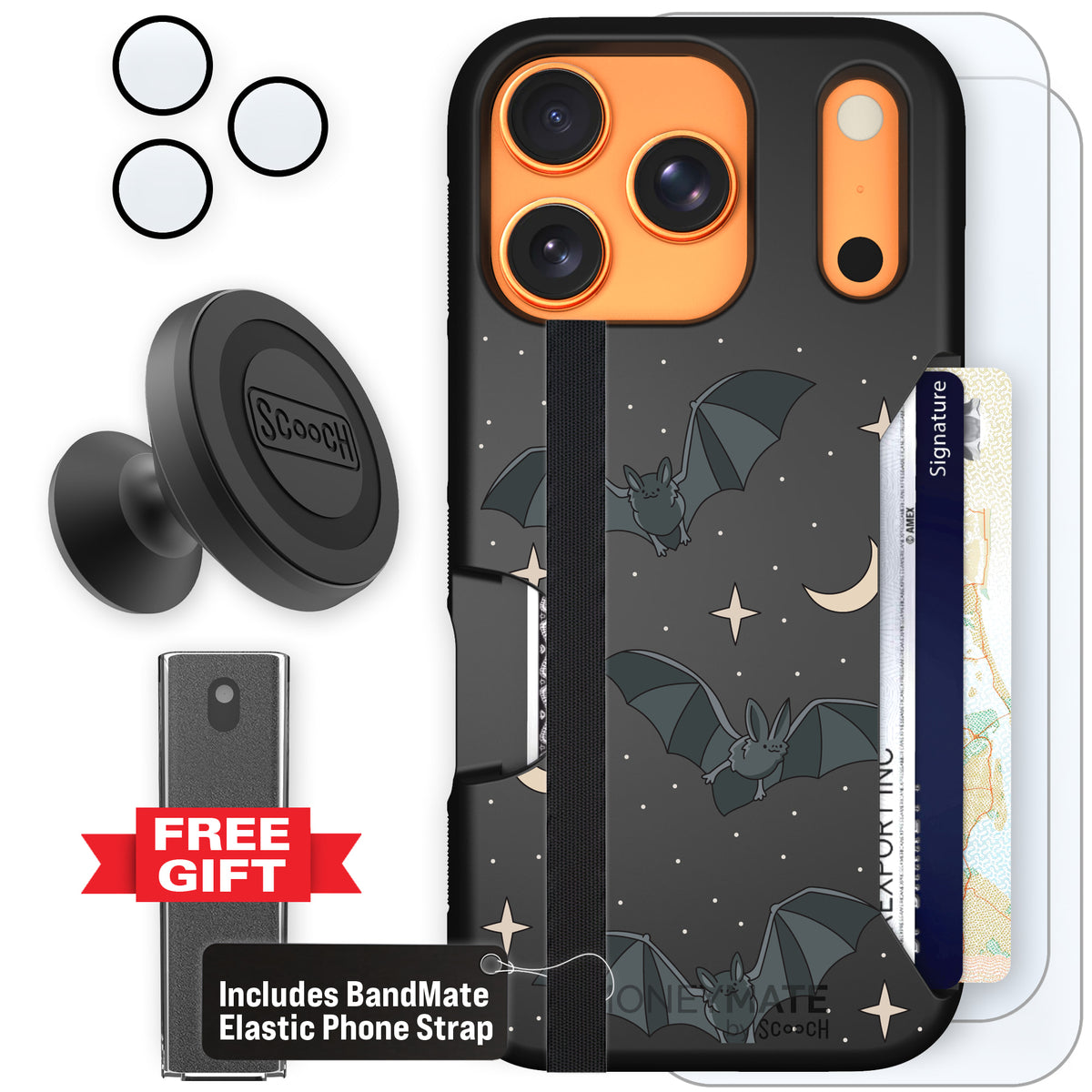 Scooch Moneymate Batty Skies defender bundle featuring the original Batty Skies print