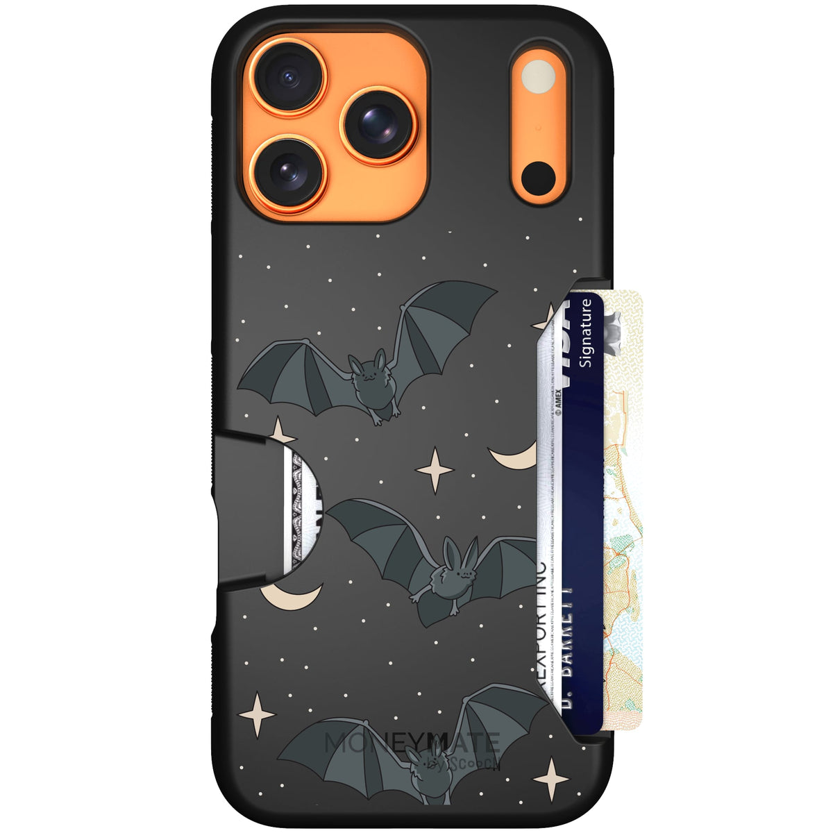 Scooch Moneymate Batty Skies case featuring the original Batty Skies print