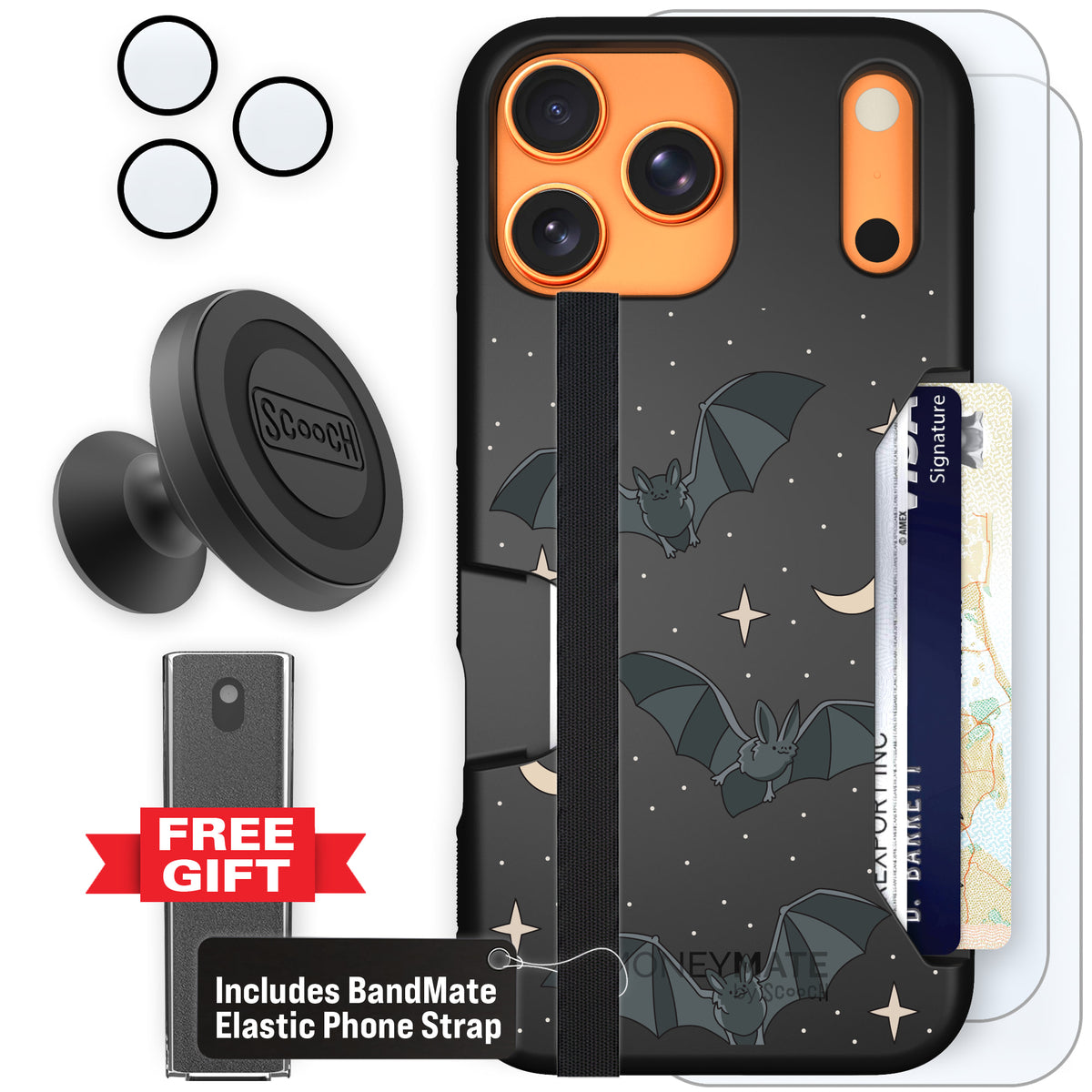 Scooch Moneymate Batty Skies defender bundle featuring the original Batty Skies print