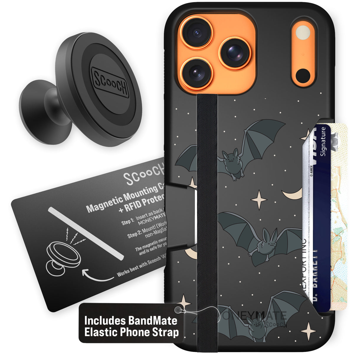 Scooch Moneymate Batty Skies starter bundle featuring the original Batty Skies print