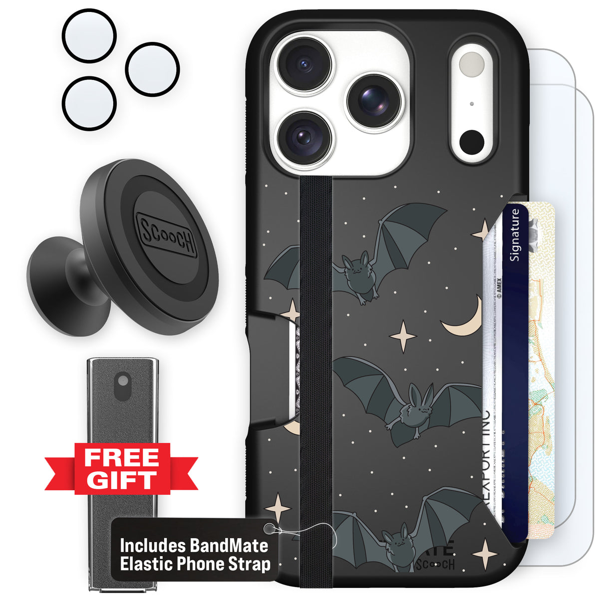 Scooch Moneymate Batty Skies defender bundle featuring the original Batty Skies print