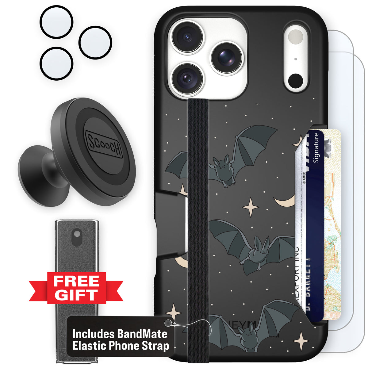 Scooch Moneymate Batty Skies defender bundle featuring the original Batty Skies print