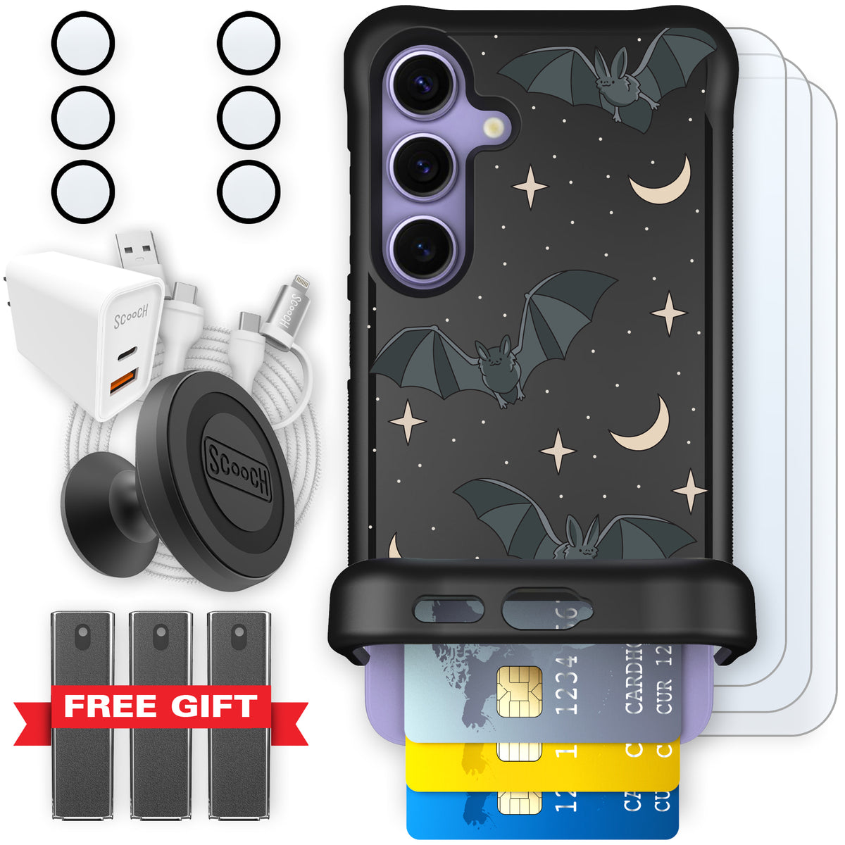 Scooch Wingmate Batty Skies ultimate bundle featuring the original Batty Skies print