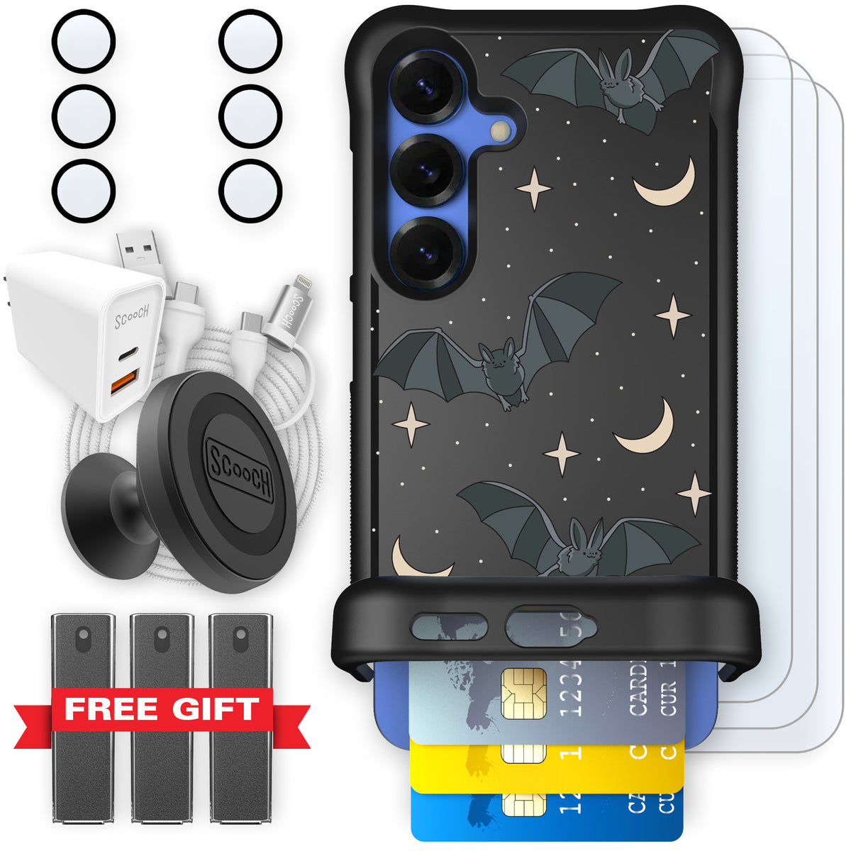 Scooch Wingmate Batty Skies ultimate bundle featuring the original Batty Skies print