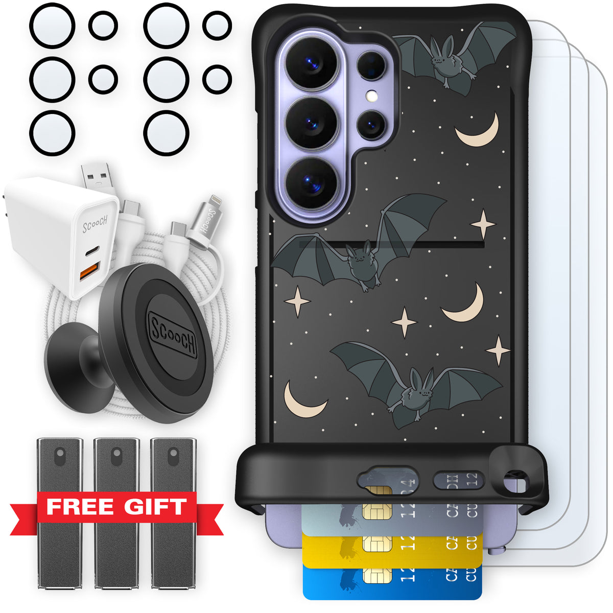 Scooch Wingmate Batty Skies ultimate bundle featuring the original Batty Skies print