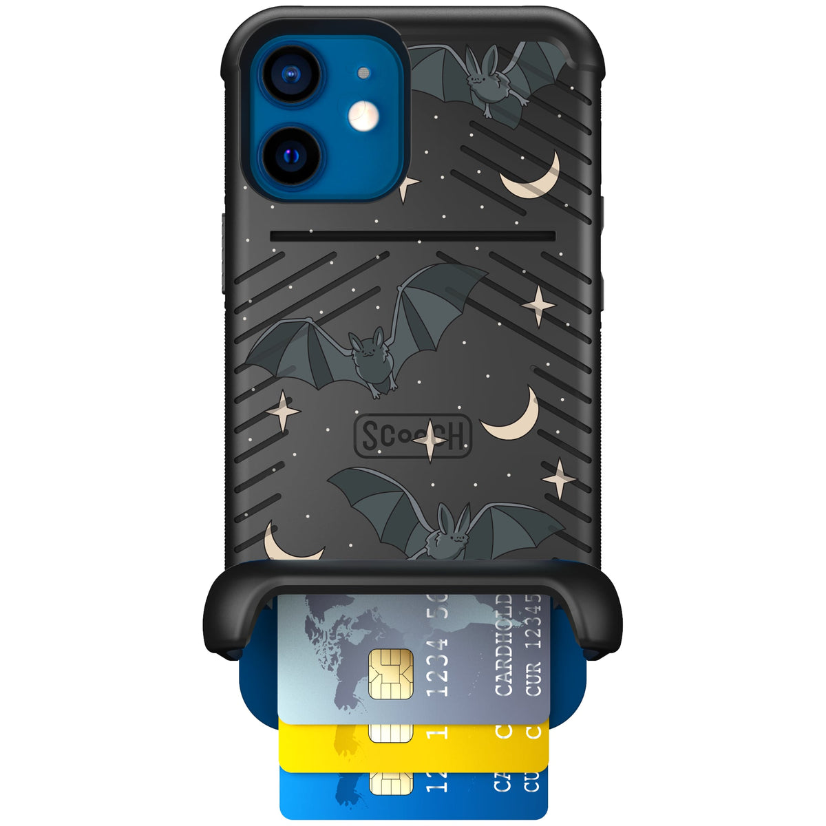 Scooch Wingmate Batty Skies case featuring the original Batty Skies print