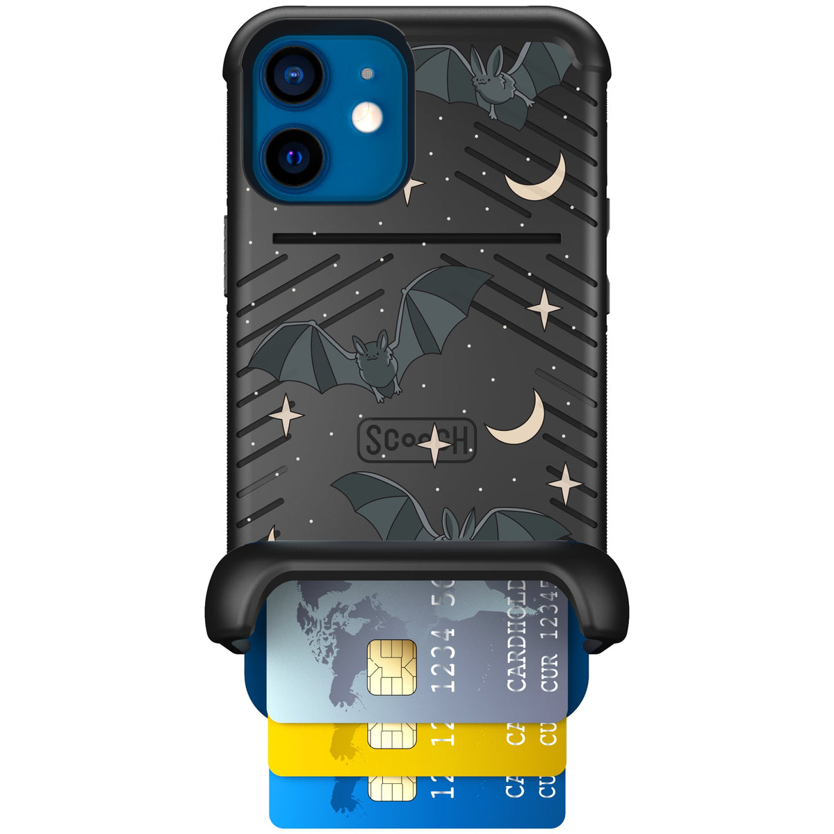 Scooch Wingmate Batty Skies case featuring the original Batty Skies print