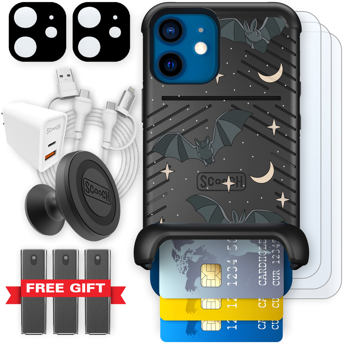 Scooch Wingmate Batty Skies ultimate bundle featuring the original Batty Skies print