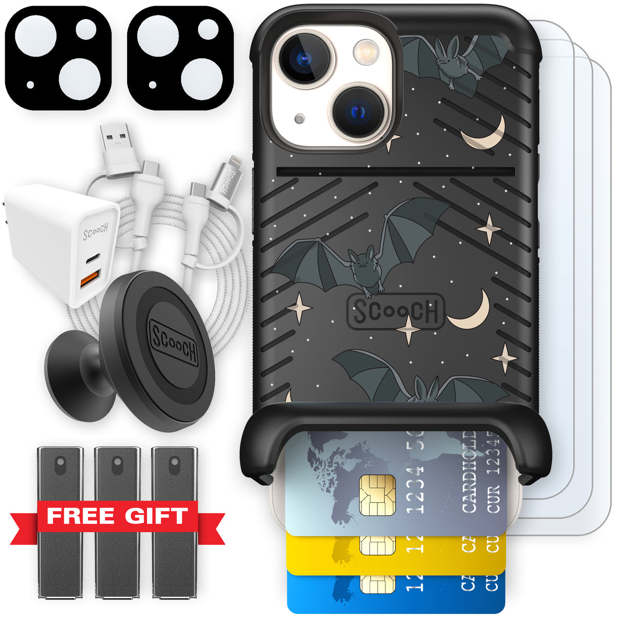 Scooch Wingmate Batty Skies ultimate bundle featuring the original Batty Skies print