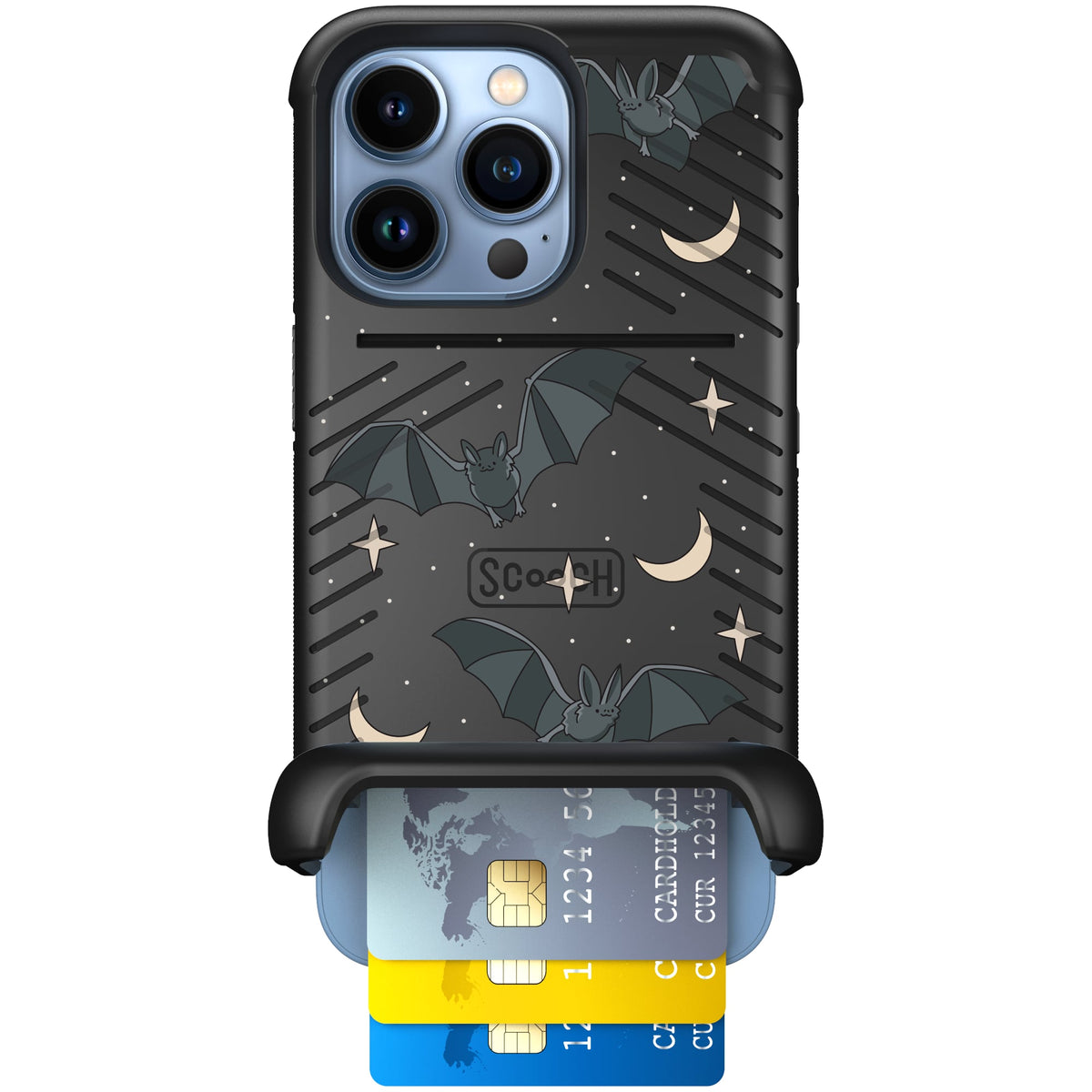 Scooch Wingmate Batty Skies case featuring the original Batty Skies print