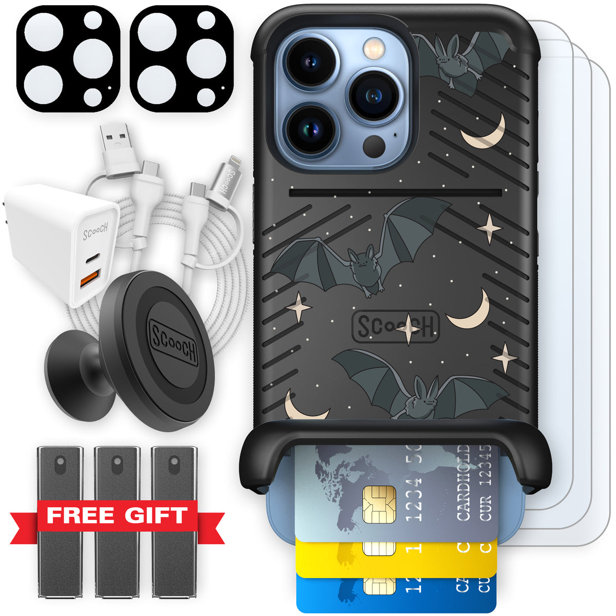 Scooch Wingmate Batty Skies ultimate bundle featuring the original Batty Skies print