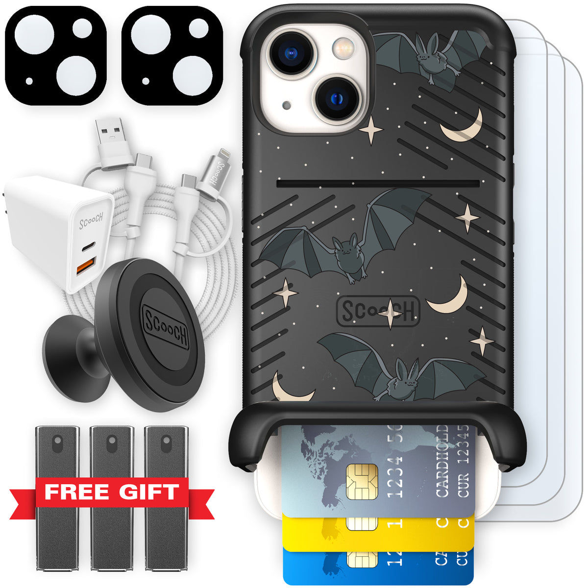 Scooch Wingmate Batty Skies ultimate bundle featuring the original Batty Skies print