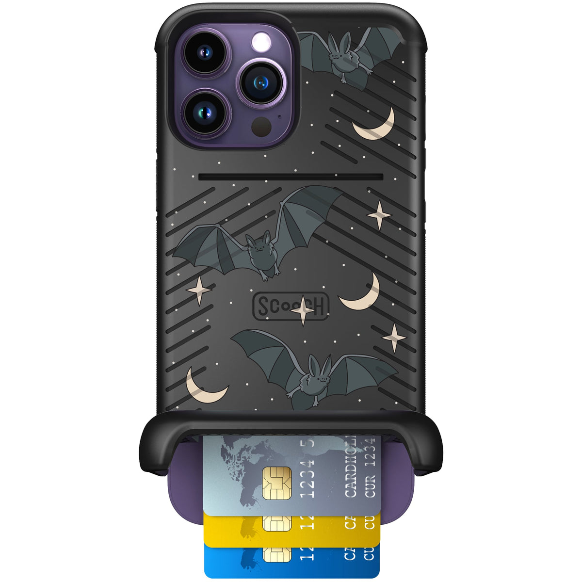 Scooch Wingmate Batty Skies case featuring the original Batty Skies print