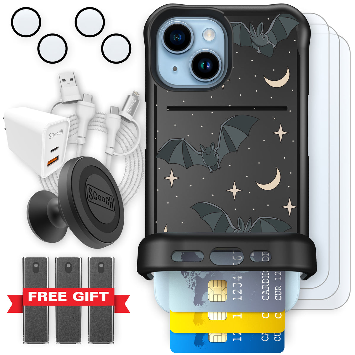 Scooch Wingmate Batty Skies ultimate bundle featuring the original Batty Skies print