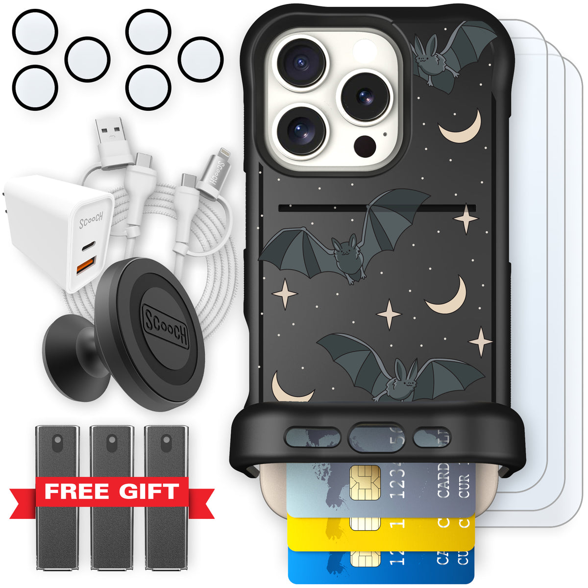 Scooch Wingmate Batty Skies ultimate bundle featuring the original Batty Skies print