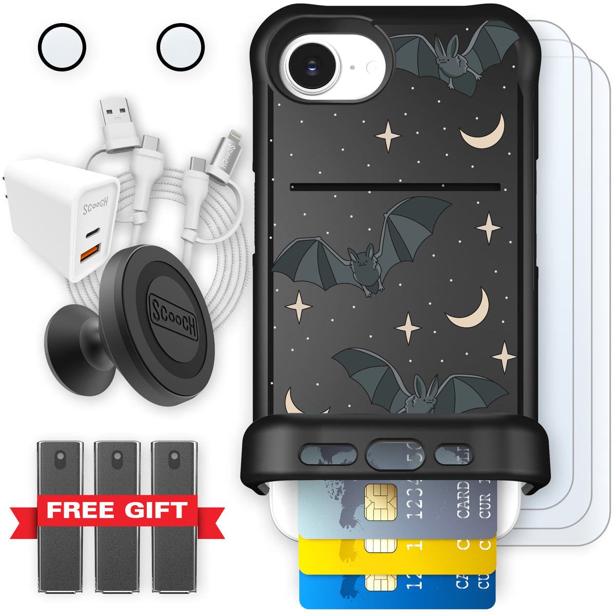 Scooch Wingmate Batty Skies ultimate bundle featuring the original Batty Skies print