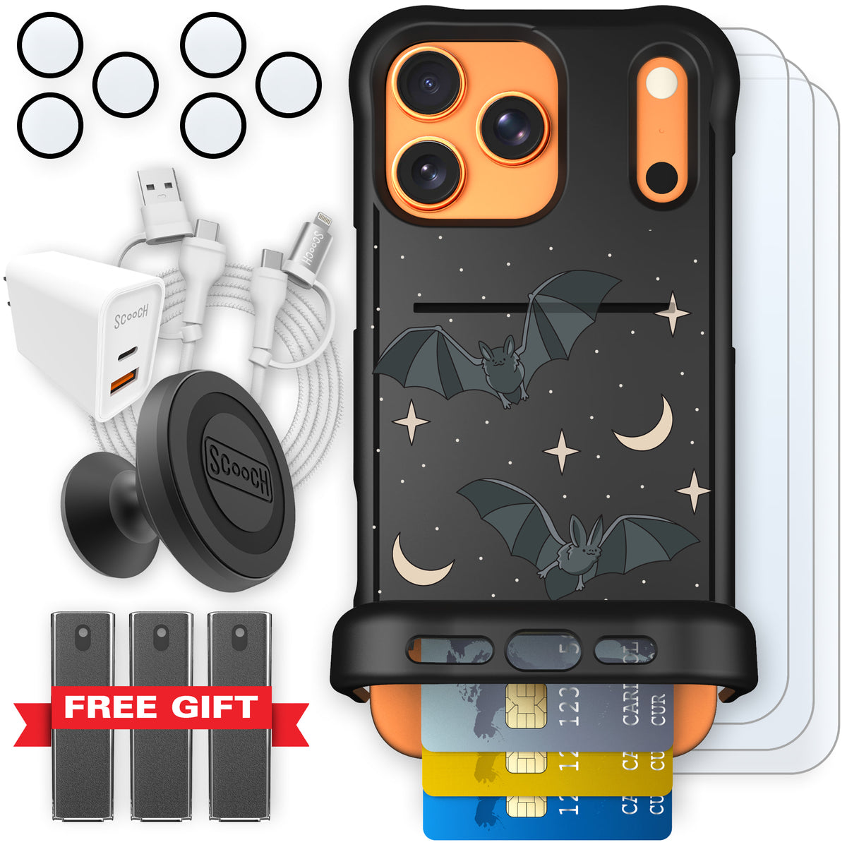Scooch Wingmate Batty Skies ultimate bundle featuring the original Batty Skies print