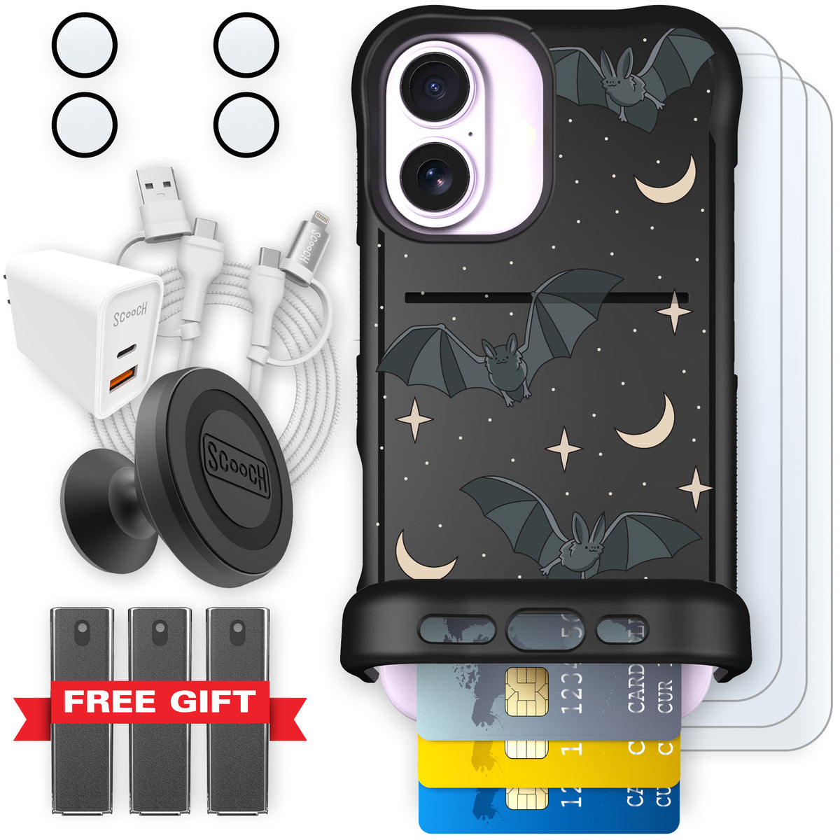 Scooch Wingmate Batty Skies ultimate bundle featuring the original Batty Skies print