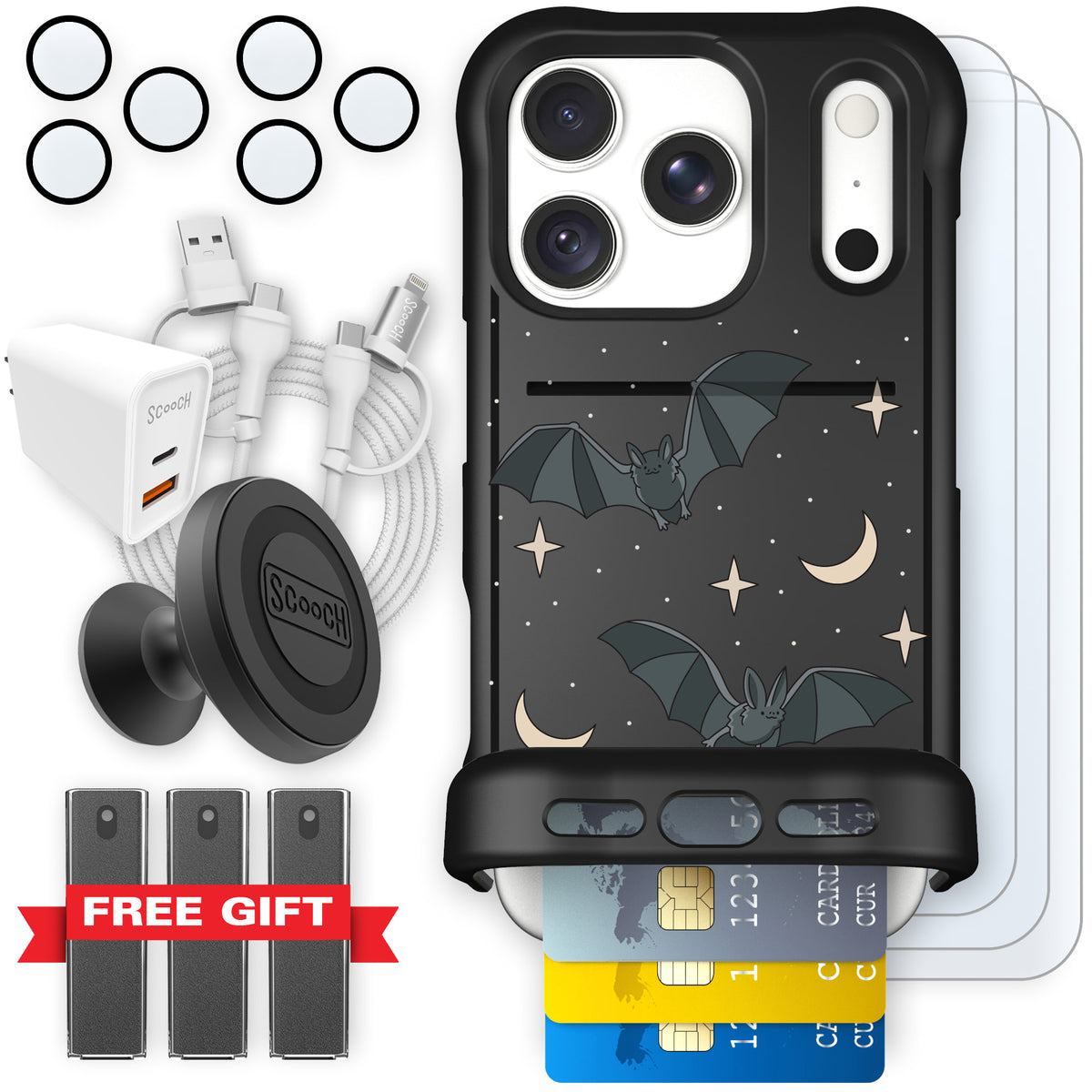 Scooch Wingmate Batty Skies ultimate bundle featuring the original Batty Skies print