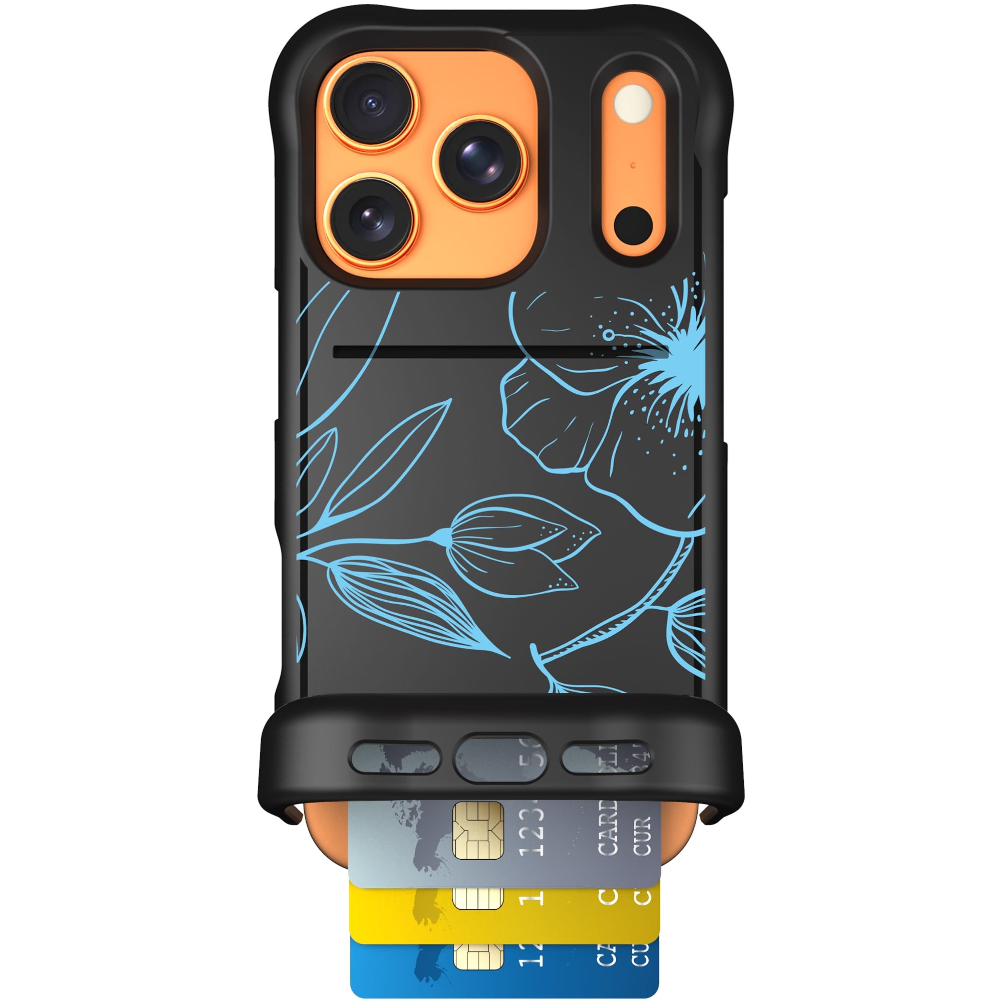 Scooch-Wingmate for iPhone 17 Pro-Blue Hibiscus
