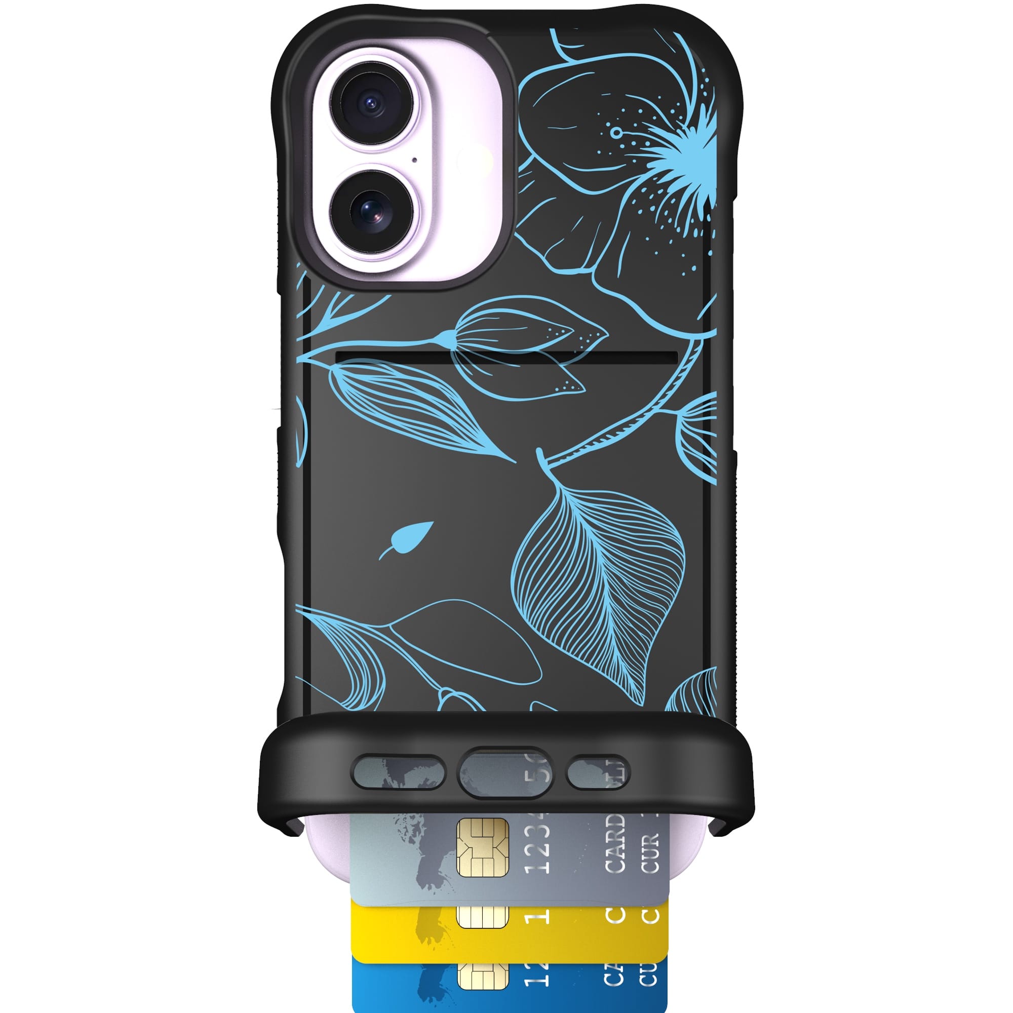 Scooch-Wingmate for iPhone 17-Blue Hibiscus