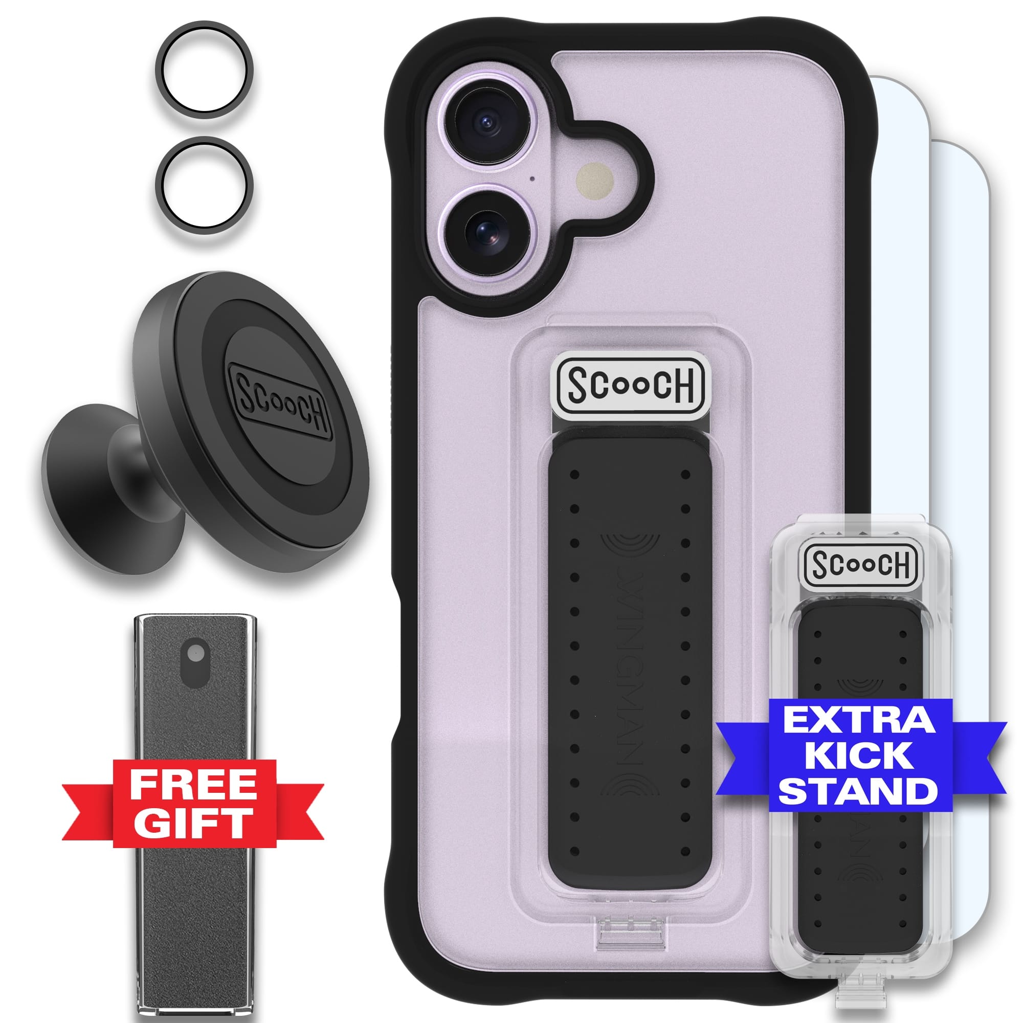 Scooch-Wingman Defender Bundle for iPhone 17 (Preorder — Ships mid to late October)-Tuxedo Clear / Black
