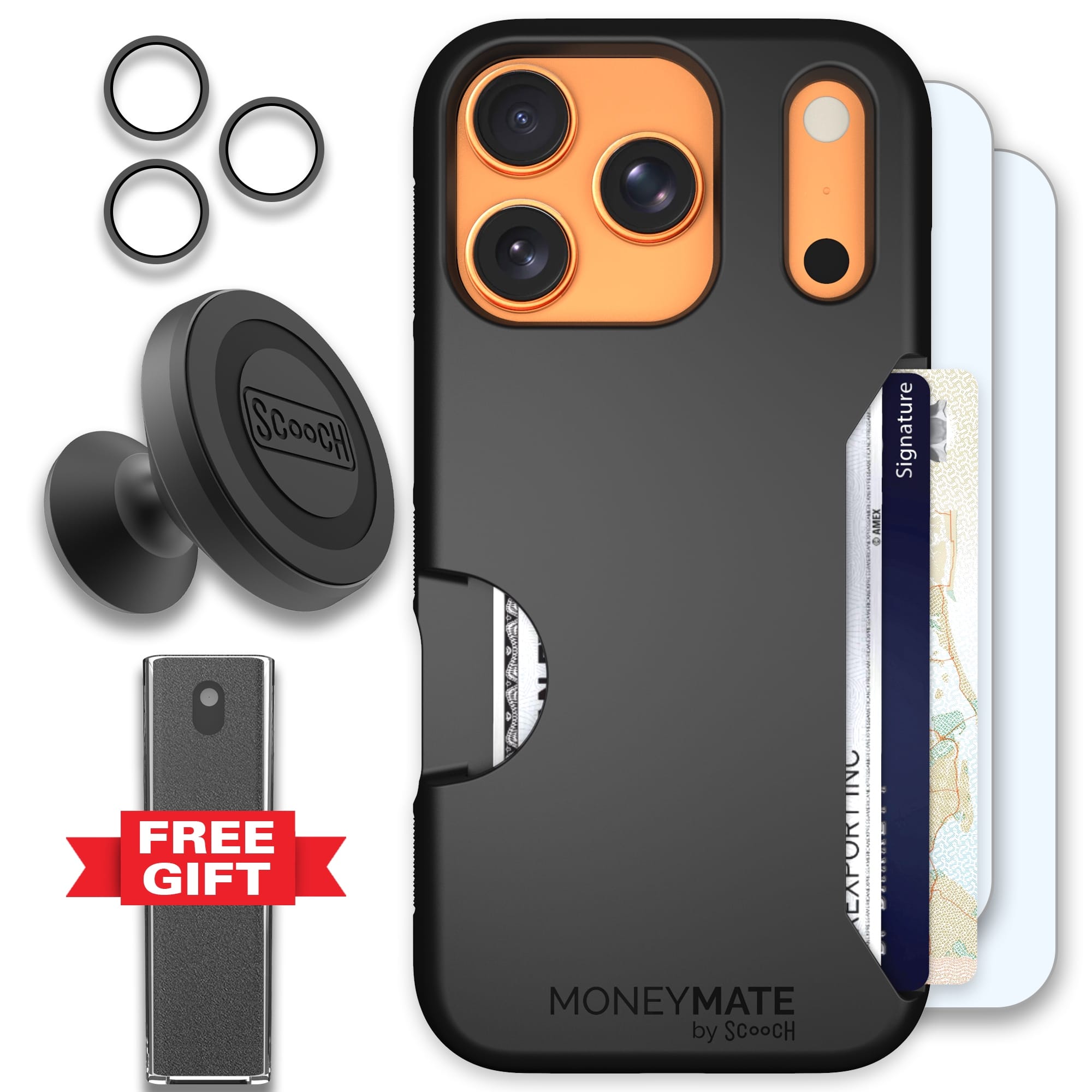 Scooch-Moneymate Defender Bundle for iPhone 17 Pro-Black