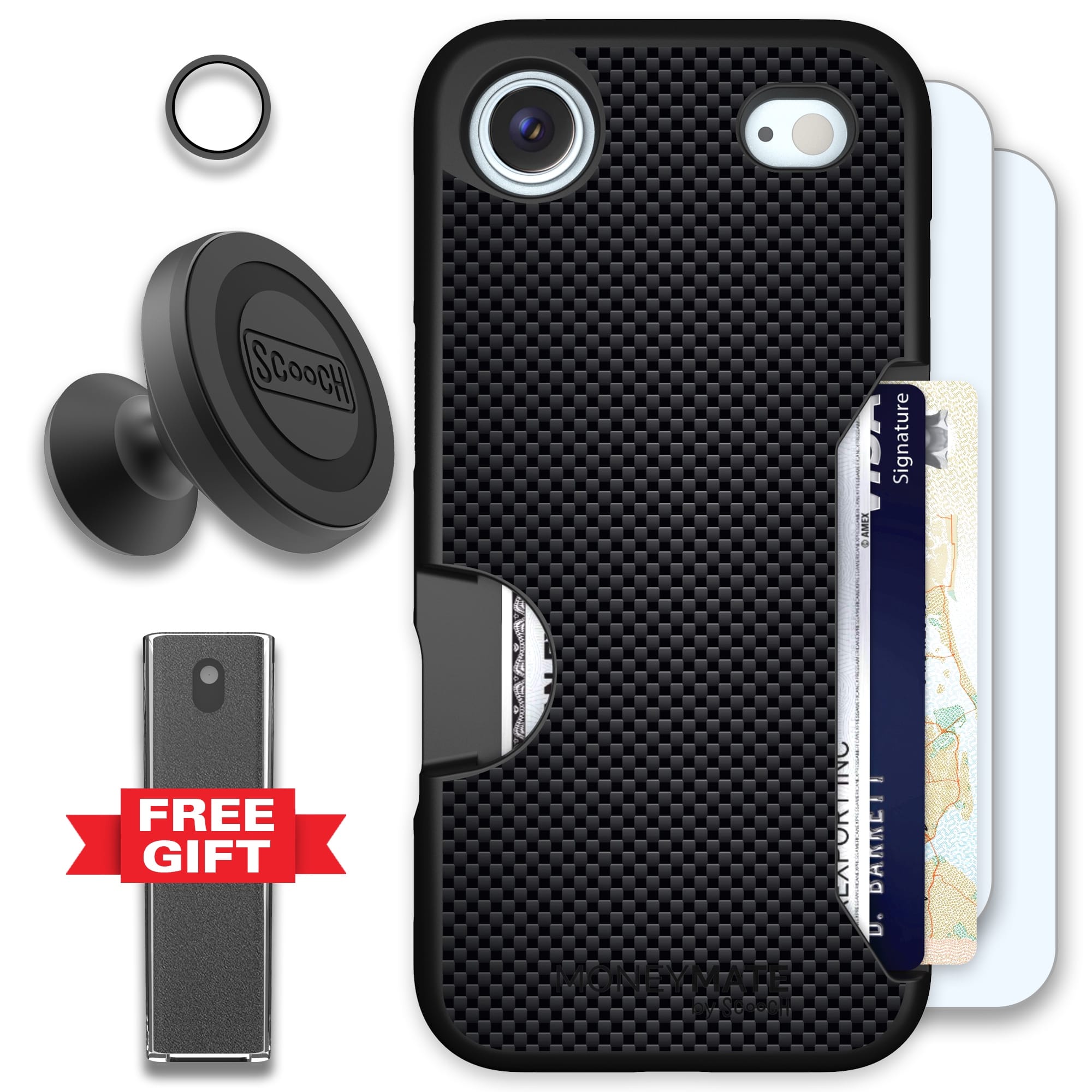 Scooch-Moneymate Defender Bundle for iPhone Air-Carbon Fiber