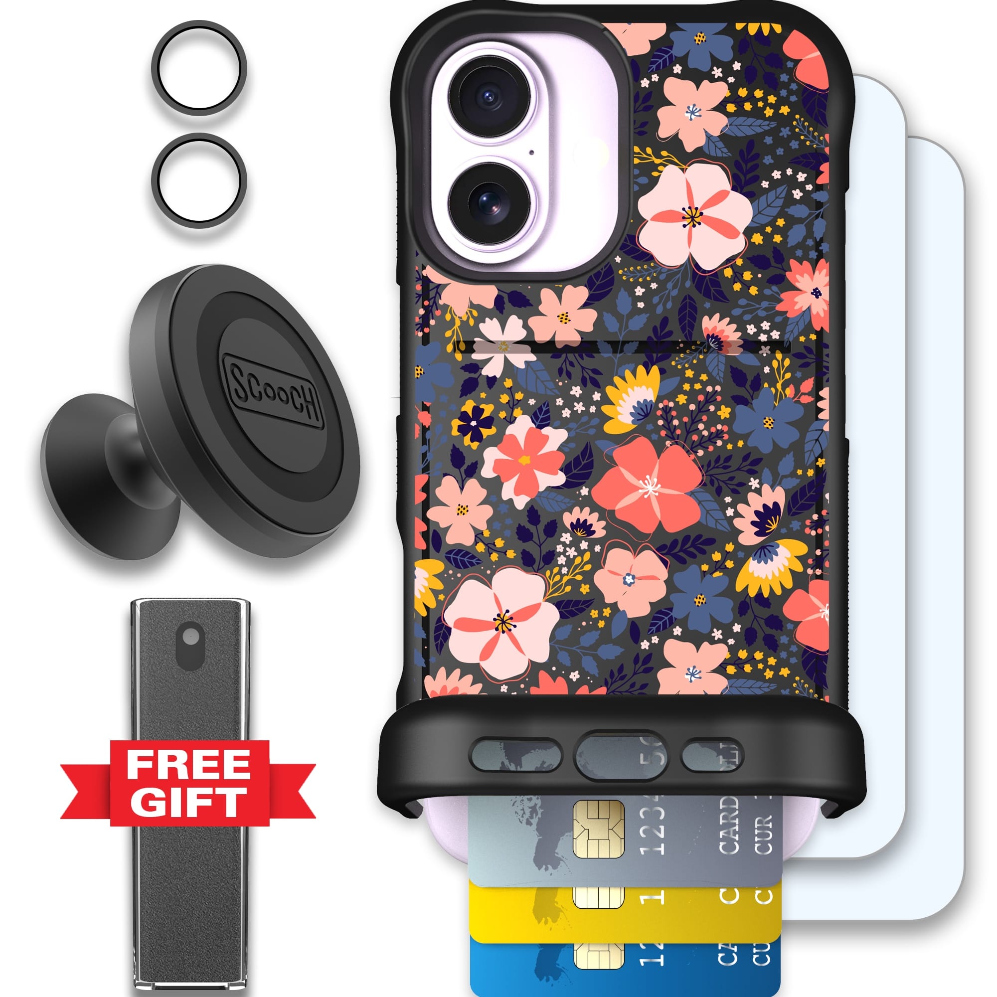Scooch-Wingmate Defender Bundle for iPhone 17-Wildflowers