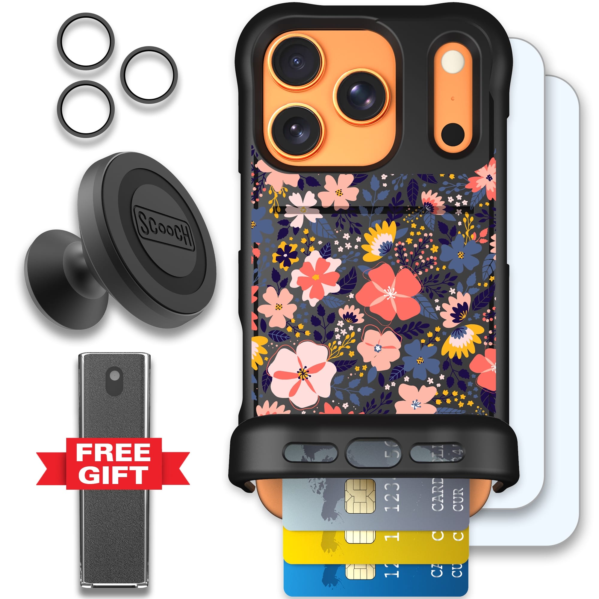 Scooch-Wingmate Defender Bundle for iPhone 17 Pro-Wildflowers