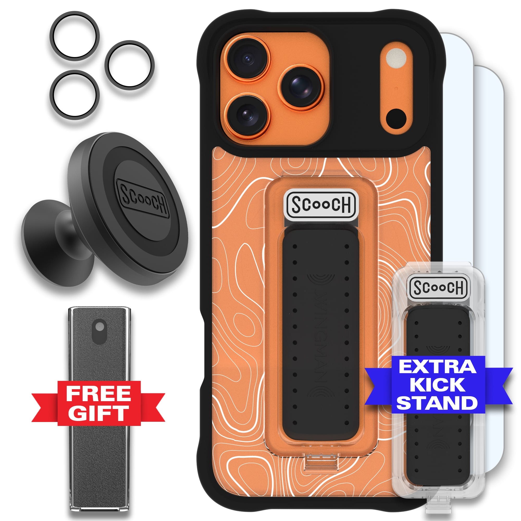 Scooch-Wingman Defender Bundle for iPhone 17 Pro Max-Topography / Black