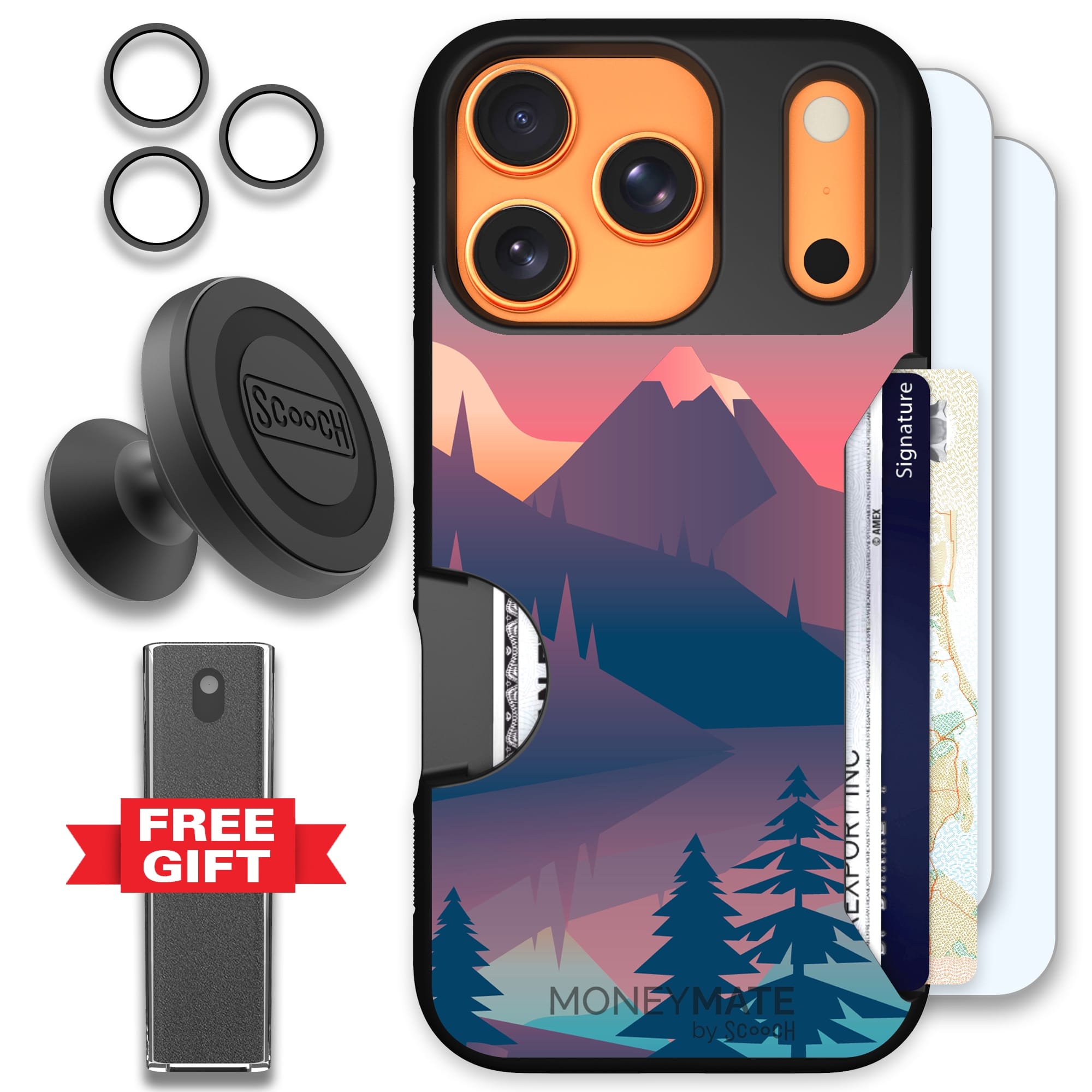 Scooch-Moneymate Defender Bundle for iPhone 17 Pro-Mountain Range